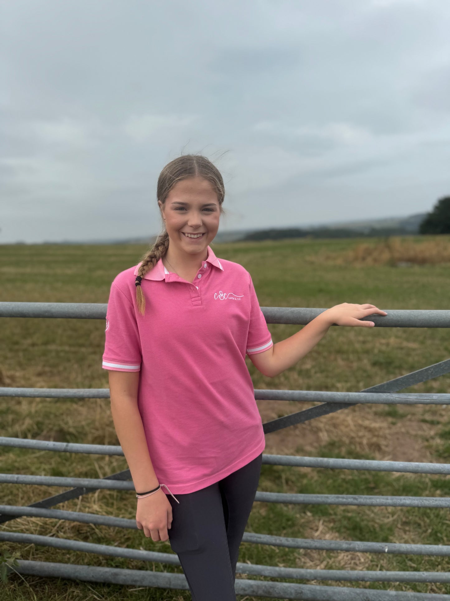 Pink Polo Top